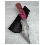 Damascus Steel Fixed Blade Knife w/ Sheath