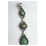 925 Silver 3 Dangle Sonoran Gold Turq. Pendant