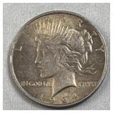 1924 Peace Silver Dollar, US 90% Coin, V. Fine