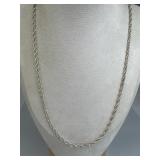 925 Silver 22' Thick Twisted Rope Chain