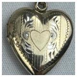 925 Silver Vintage Heart Locket Pendant
