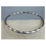 925 Silver Sturdy Thin Twist Spiral Bangle Bracele