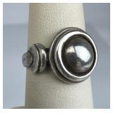 925 Silver Modernist Dome Center Tiered Bezel Ring