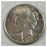 1923-S Peace Silver Dollar, US 90% Coin, Fine