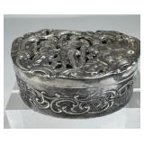 925 Silver Vintage Art Nouveau Hinged Potpourri Bo
