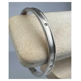 925 Silver Solid 6 Diamond Eternity Bangle Bracele