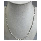 925 Silver Italy Twisted Herringbone Chain Necklac