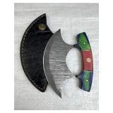 Damascus Steel Fixed Blade Knife w/ Sheath
