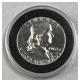 1962 Silver Proof Franklin Half Dollar, US 90%