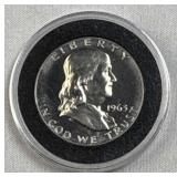 1963 Silver Proof Franklin Half Dollar, US 90%