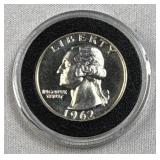 1962 Silver Proof Washington Quarter, US 90%