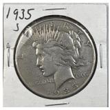 1935-S Peace Silver Dollar, US $1