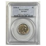 1938-D PCGS MS65 Buffalo Nickel, 5c