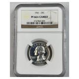 1961 Proof 66 Star Cameo Washington 25c NGC