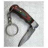 Keychain Folding Sm. Damascus Steel Knife