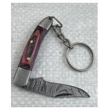 Keychain Folding Sm. Damascus Steel Knife