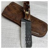Handmade Steel Fixed Blade Knife w/ Sheath