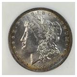 1887 Morgan Silver Dollar, MS64 Rainbow Tone