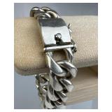 980 Silver Taxco Chunky Miami Cuban Link Bracelet