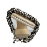 925 Silver Vintage Bismarck Link Toggle Bracelet