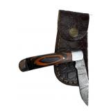 Damascus Steel Fixed Blade Knife w/ Sheath