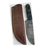 Damascus Steel Fixed Blade Knife w/ Sheath