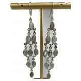 925 Silver Dangling Moonstone Chandelier Earrings