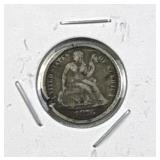 1876 Seated Liberty Silver Dime, 10c Coin