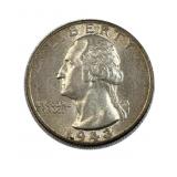 1943 Washington Silver Quarter, 25c US Coin
