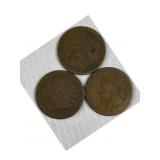 (3) 1881-1888 Indian Head Cents