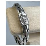 925 Silver Heavy Braided Bali-Style Design Bracele
