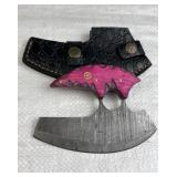 Damascus Steel Fixed Blade Knife w/ Sheath