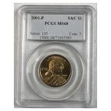 2001-P PCGS MS68 Sacagawea Dollar Coin