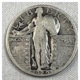 1929 Standing Liberty Silver Quarter, 25c US Coin