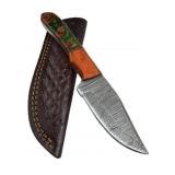 Damascus Steel Fixed Blade Knife w/ Sheath