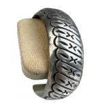 925 Silver Wide Navajo-Style Stamped Cuff Bracelet