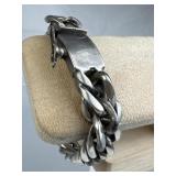 925 Silver Taxco Chunky Cuban Link Chain Bracelet