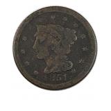 1851 Large Cent, 1c Coin
