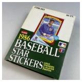1986 Fleer Baseball Star Stickers Box, Sealed