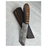 Damascus Steel Fixed Blade Knife w/ Sheath