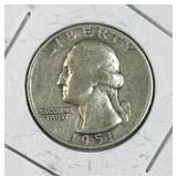 1951 Washington Silver Quarter, US 90% Coin