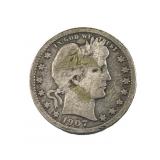 1907-O Barber Silver Quarter, 25c US Coin