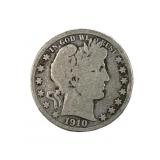 1910-S Barber Silver Half Dollar, 50c Coin