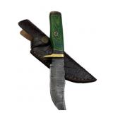 Damascus Steel Fixed Blade Knife w/ Sheath