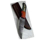 Damascus Steel Fixed Blade Knife w/ Sheath