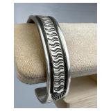 925 Silver Vtg Darin Bill Navajo Artist Cuff Brace