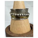 925 Silver Two-Tone Meditation Spinner Band Ring