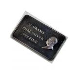 25g Silver Bar .999 Fine