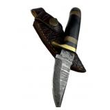 Damascus Steel Fixed Blade Knife w/ Sheath