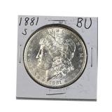 1881-S Morgan Silver Dollar, US $1 Coin